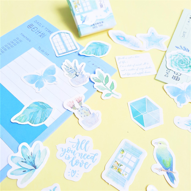Hộp 46 Miếng Dán Sticker Trang Trí Chủ Đề Summer Of Mint