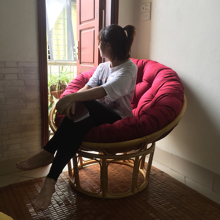 Ghế thư giãn Papasan bản đặc biệt- Đỏ mận