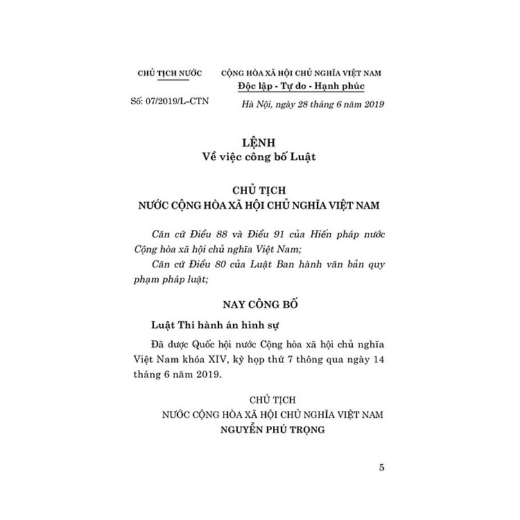 Luật Thi Hành Án Hình Sự Năm 2019 - Bản In 2024 - Ảnh 3