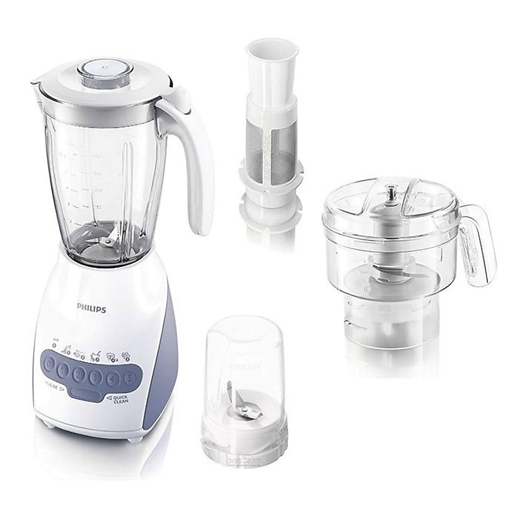 Máy xay sinh tố Philips HR2118 2.0L (Trắng) - Hàng Chính Hãng