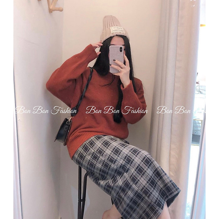 Set áo len và chân váy nỉ cao cấp BB011
