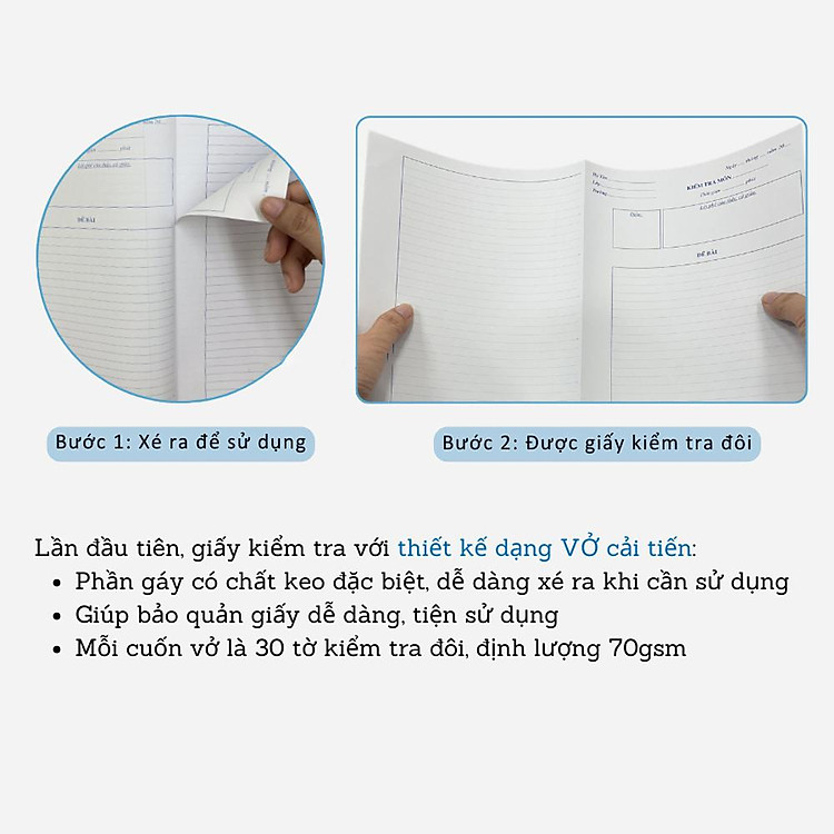 Giấy Kiểm Tra Kẻ Ngang Campus TPN-B5L30 (30 tờ) - Ảnh 5
