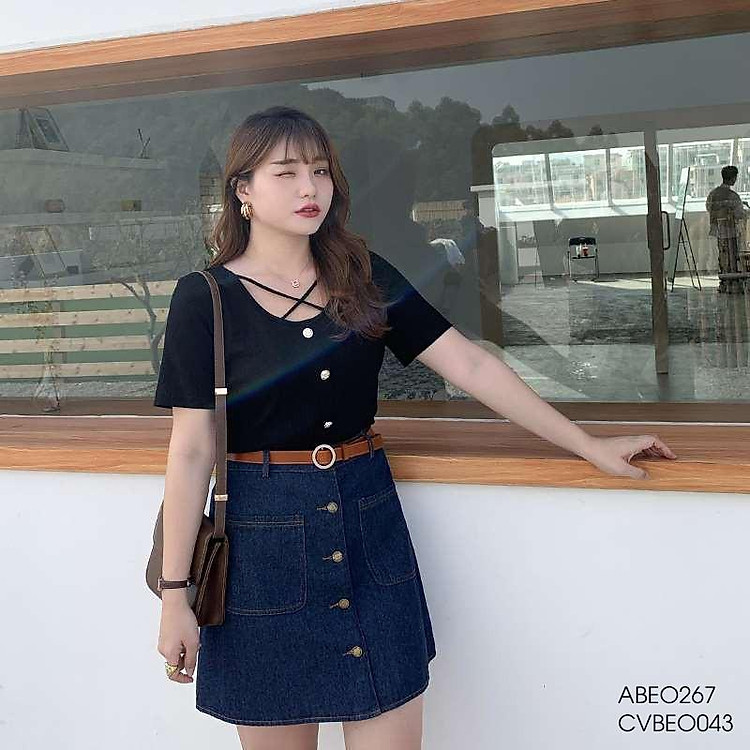 Áo cổ chữ U đan dây BIGSIZE - ABEO267