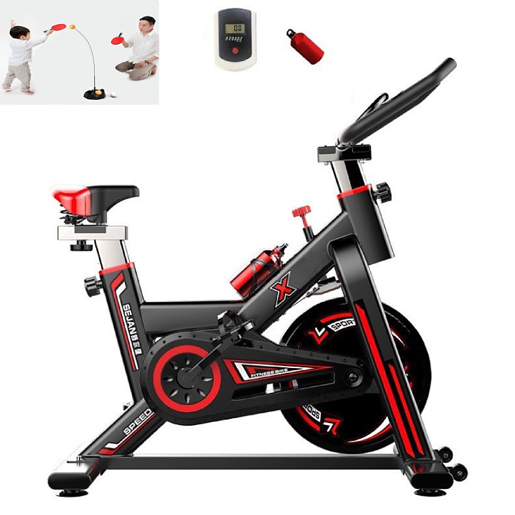 Xe đạp tập thể dục tại nhà - xe đạp tập thể dục thể thao trong nhà X9 tặng bóng phản xạ + đồng hồ đo chỉ số + má phanh dự phòng + giá đỡ ipad + đo nhịp tim