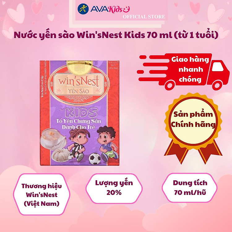 Nước yến sào Win'sNest Kids 70 ml (từ 1 tuổi)