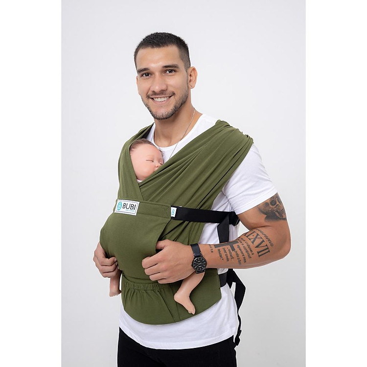 Địu vải BUBI Gen 3 - Xanh lính Chính hãng Giá tốt - Hình ảnh 3