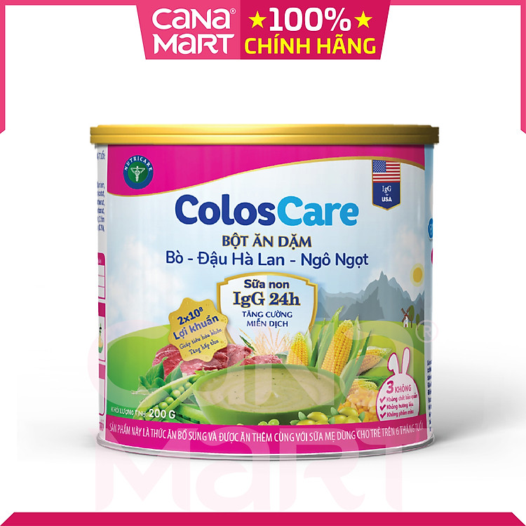 Mua tại Lazada: Bột ăn dặm Nutricare Coloscare 200g Tin cậy Chính hãng, giá tốt
