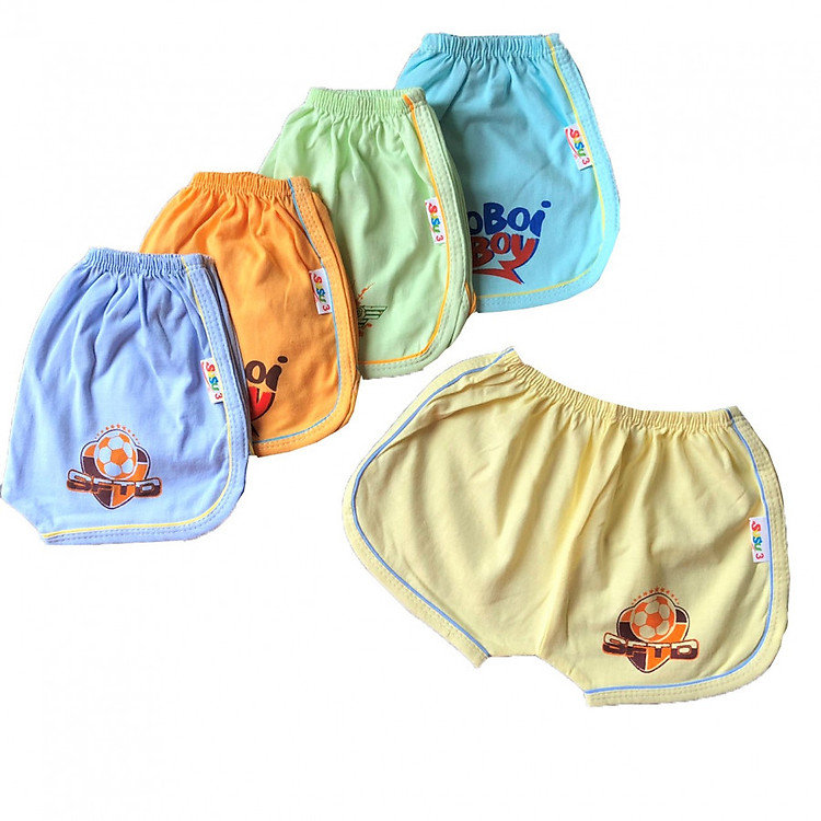 Set 5 quần đùi cotton màu nhạt cho bé