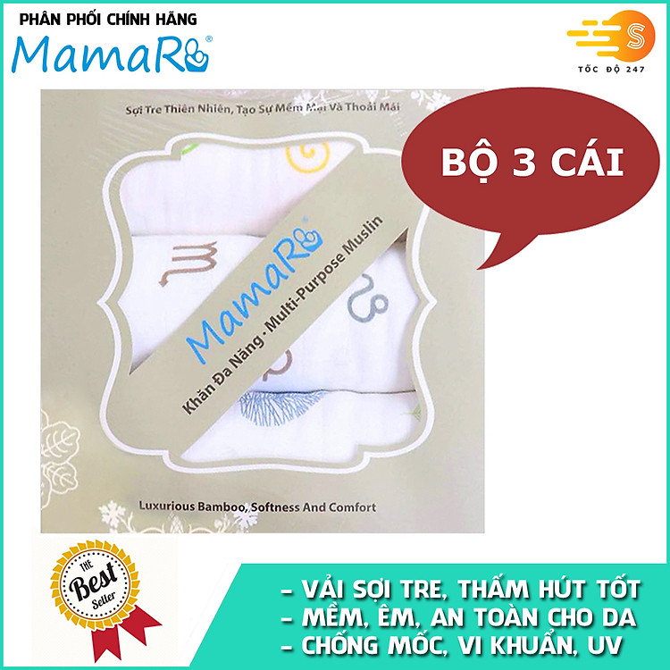 Chọn mua tại Shopee: Bộ 3 khăn sợi tre cho bé Mamaru mua giá tốt nhất tại Shop Mall
