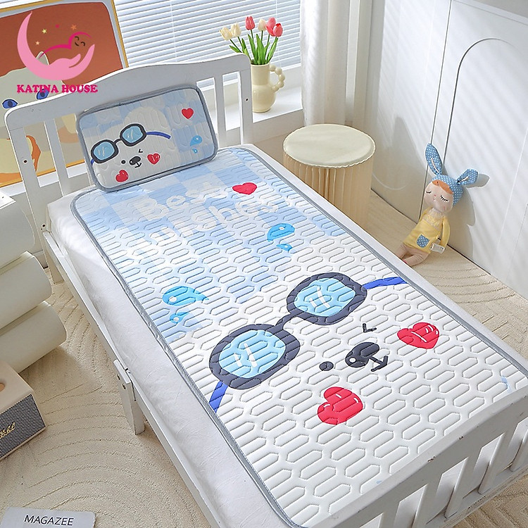 Chiếu điều hòa cho bé cao su non 5D, 60x120cm, chiếu mềm mát, thấm hút tốt giúp bé ngủ ngon