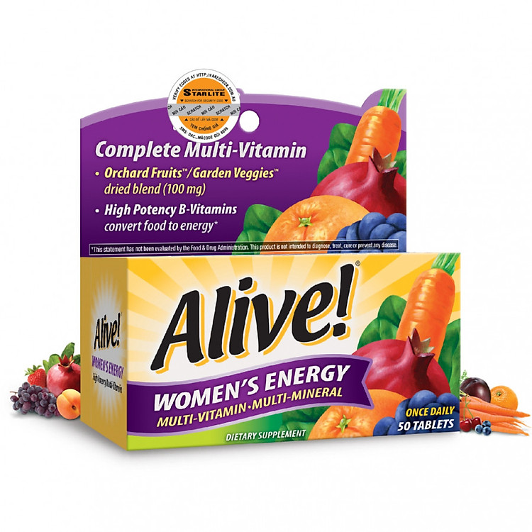 Thực phẩm chức năng Vitamin Tổng Hợp Nữ Giới Alive Women's Energy, 50 Viên