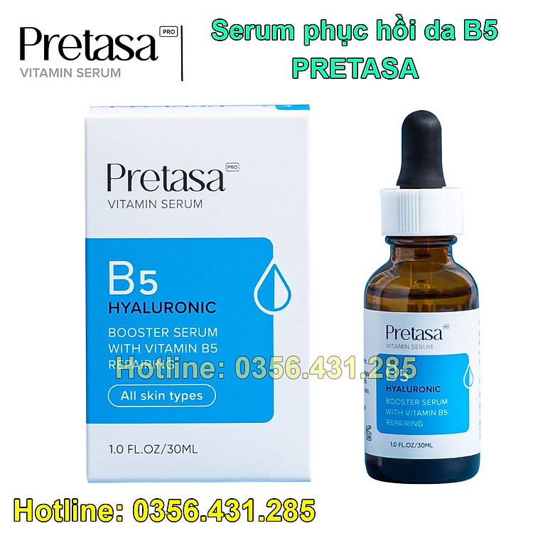 Serum cấp ẩm phục hồi da PRETASA B5 Hyaluronic - Hàng Chính Hãng
