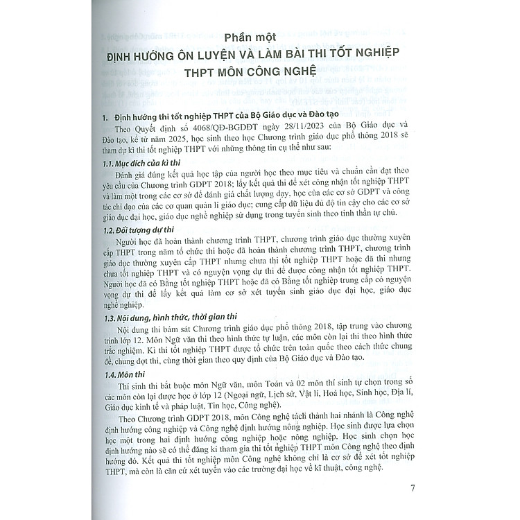 Ôn Luyện Trắc Nghiệm Thi Tốt Nghiệp Trung Học Phổ Thông (năm 2025) Môn Công Nghệ - Ảnh 7