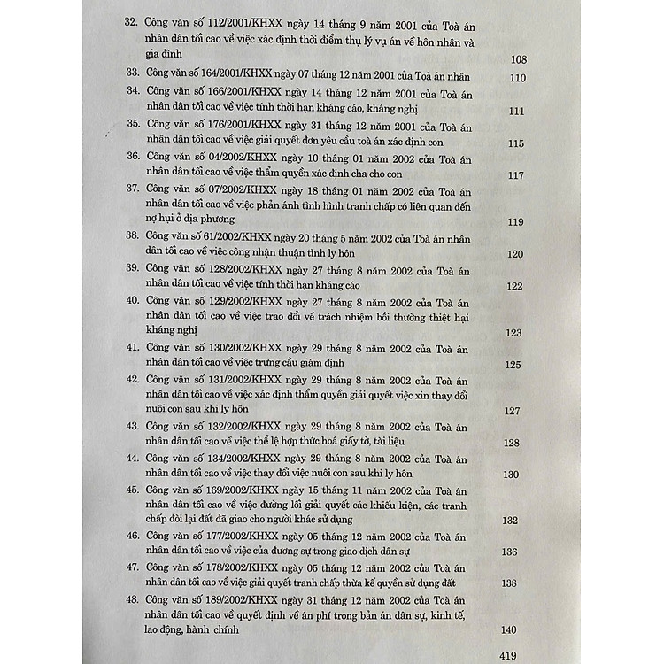 Hệ thống Công văn hướng dẫn nghiệp vụ của Tòa án nhân dân tối cao trong lĩnh vực Dân sự và Tố tụng Dân sự (từ năm 1986 đến năm 2023) - Ảnh 5