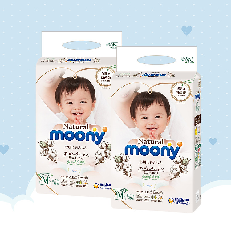 Mua Bỉm Dán Moony Natural M 46 Combo Chính hãng Giá tốt - Hình ảnh 2