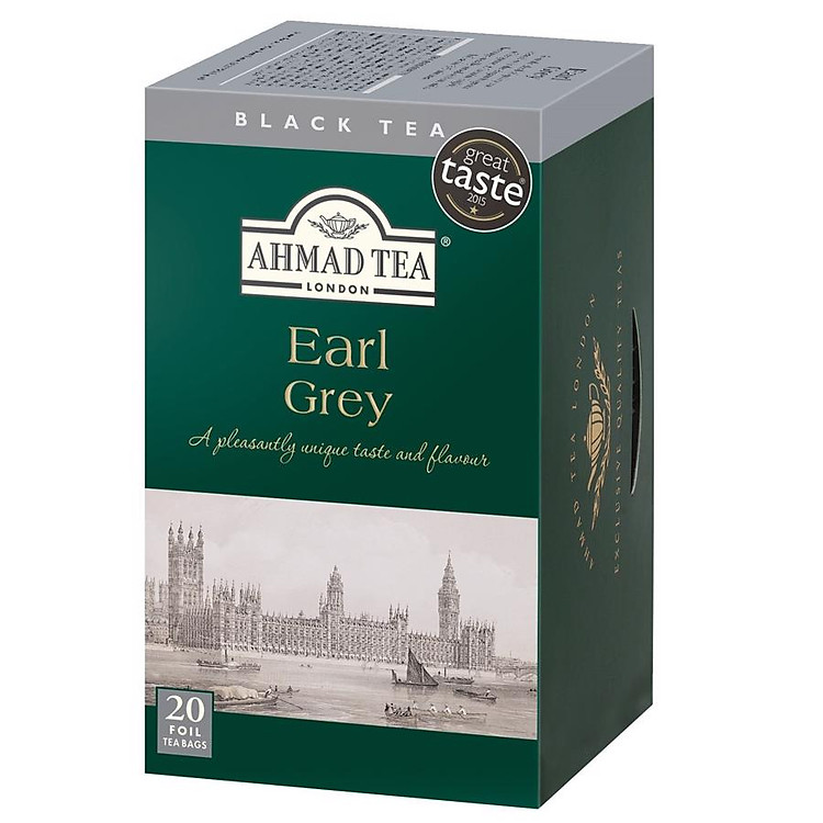 Trà AHMAD Earl Grey (Trà Bá Tước) hộp giấy 20 gói x 2 g (gói thiếc)