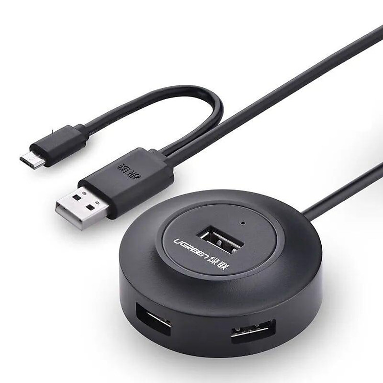 Ugreen UG20278CR106TK 1M màu Đen Bộ chia HUB USB 2.0 sang 4 USB 2.0 hỗ trợ OTG - HÀNG CHÍNH HÃNG