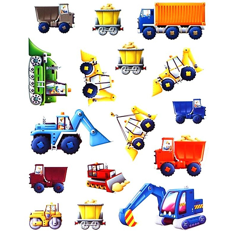 Cuốn Sách Bóc Dán Đầu Tiên Của Tớ - Xe Tải Và Máy Xúc Đào - Ảnh 6
