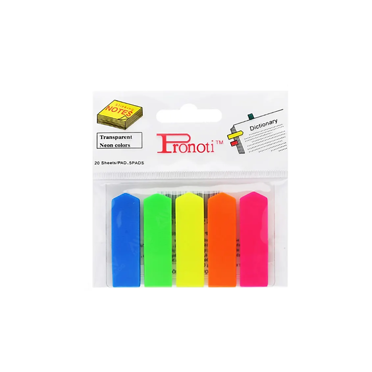 Giấy notes 5 màu nhựa Pronoti 45502 (Set 3 tập)
