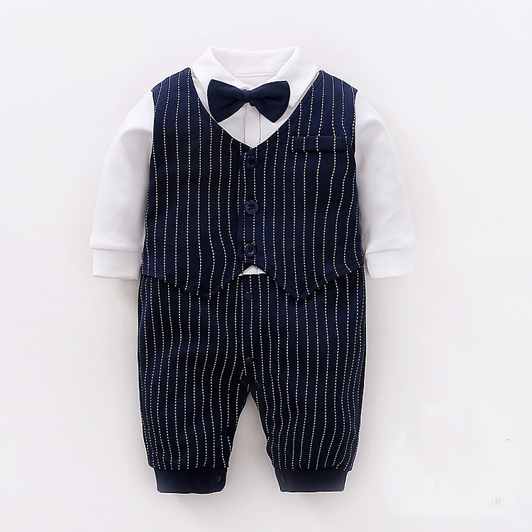 Body vest quý tộc cho bé trai sơ sinh, bộ áo liền quần công tử, size nhỏ từ 0-3m, chất cotton tự nhiên dày dặn mịn đẹp, thân thiện với làn da bé | MS04