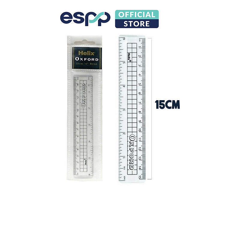 Thước Kẻ Cứng Trong Suốt 15cm Oxford