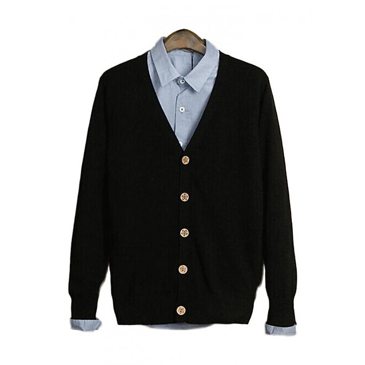 Áo cardigan len nam basic