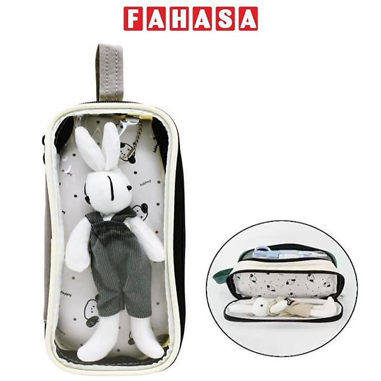 Bóp Viết Trong Suốt Kèm Thỏ Con Shunde 9109 – Màu Xám