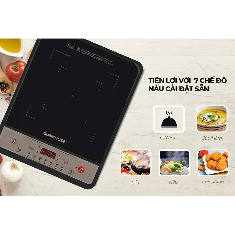 Bếp Từ Đơn Sunhouse SHD6157 (1800W) - Kèm Nồi Lẩu - Hàng Chính Hãng