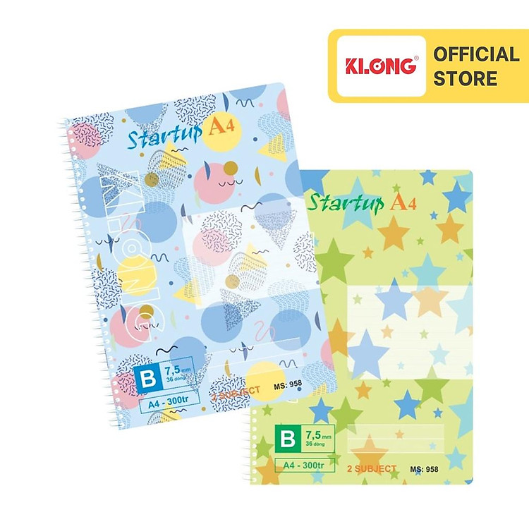 Sổ Kẻ Ngang Lò Xo KLONG A4 (300 trang)