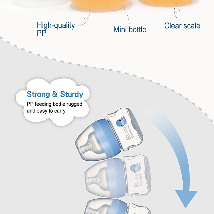 Bình Sữa Cổ Rộng Kuku 90ML Xanh Chính hãng Ưu đãi - Hình ảnh 4