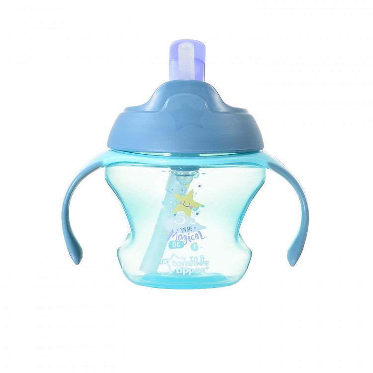Bình uống nước có ống hút cho bé Tommee Tippee First Straw 150ml từ 9 tháng - Xanh Lá