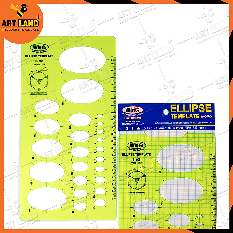 Thước Vẽ Ellipse Template WinQ E606 - Ảnh 5