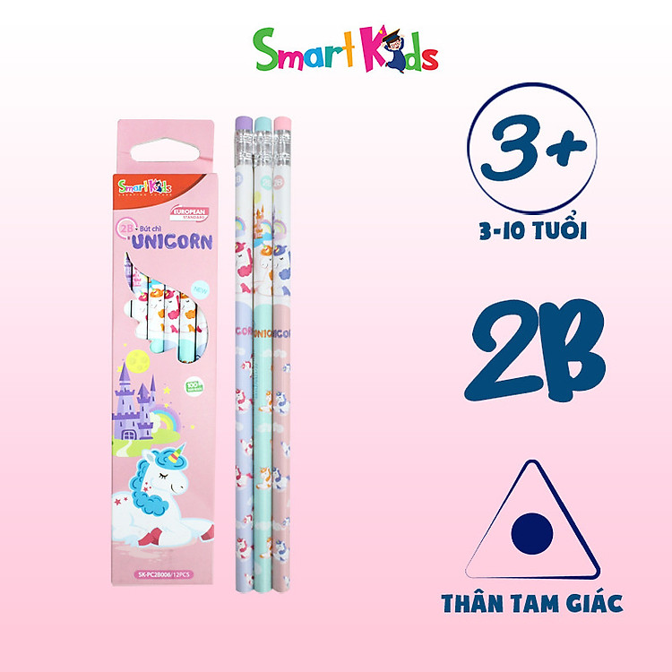 Hộp Bút Chì 2B Unicorn Smartkids SK-PC2B006 (12 cây)