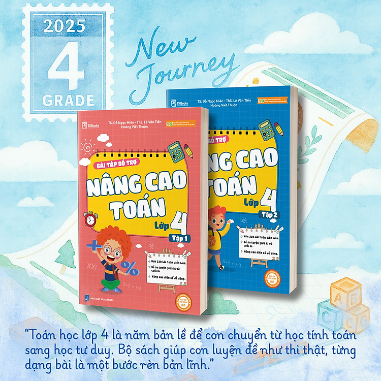 Sách - Combo Bài Tập Bổ Trợ Nâng Cao Toán - Tiếng Việt - Tiếng Anh Lớp 4 (Tập 1+Tập 2) - TKBooks