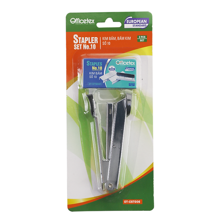 Bộ Bấm Kim Officetex OT-CST006 (1 bấm kim, 1 hộp kim bấm)