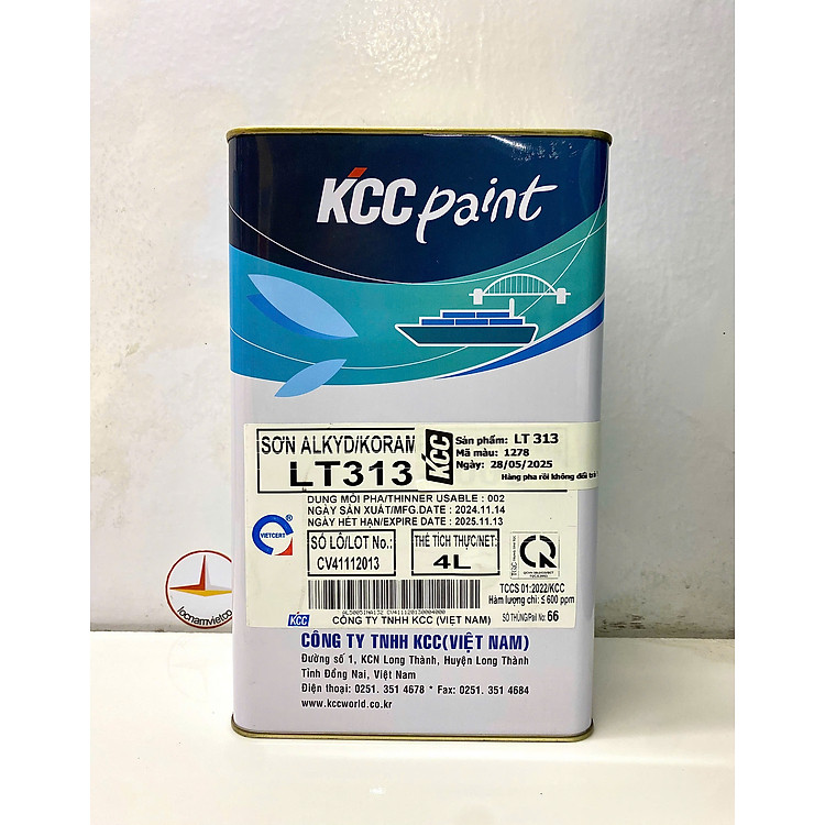 Sơn Alkyd KCC LT313 Base A màu xám 1278 _4L
