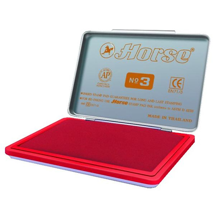 Hộp Dấu Kim Loại Horse H-03 – Mực Đỏ