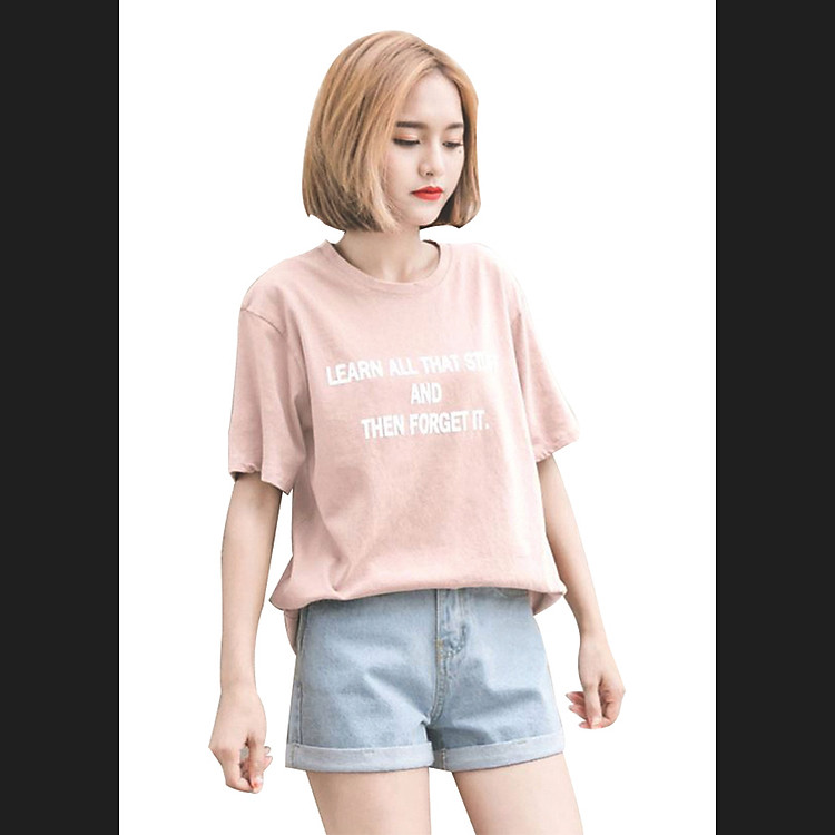 Áo thun nữ learn màu dâu d520 thương hiệu T&d