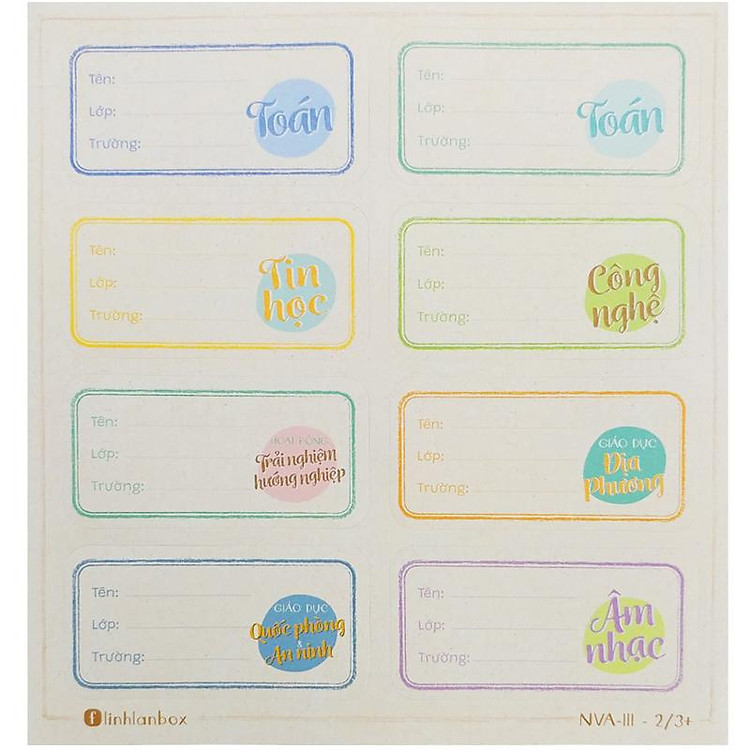 Nhãn Vở A Cấp III (28 cái) - Ảnh 4
