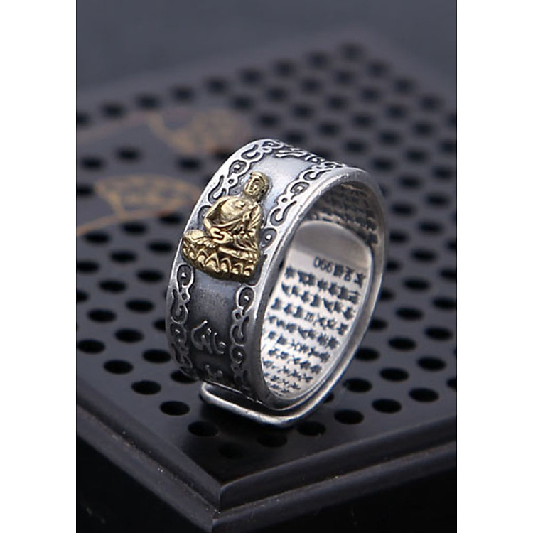 Nhẫn A Di Đà Khắc Lục Tự Chữ Vạn