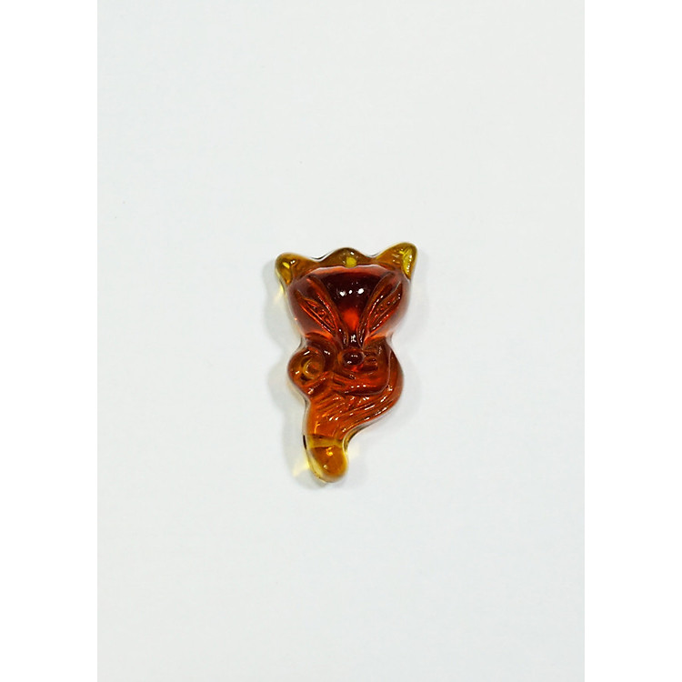 Mặt dây Hồ Ly yểu điệu ôm hoa hồng đá Topaz đỏ - mạng Hỏa (Nữ)