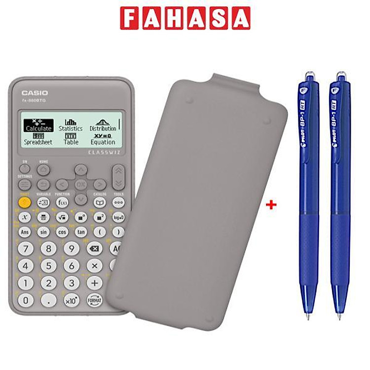 Máy Tính CASIO FX-880BTG – Màu Xám + Bút Bi Pilot BP-1RT (2 chiếc)