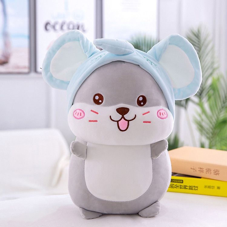 Gấu Bông Chuột Hamster Cosplay (45 cm) Gb96 (Tặng 1 Hộp Đựng Mắt Kính Có Móc Treo)