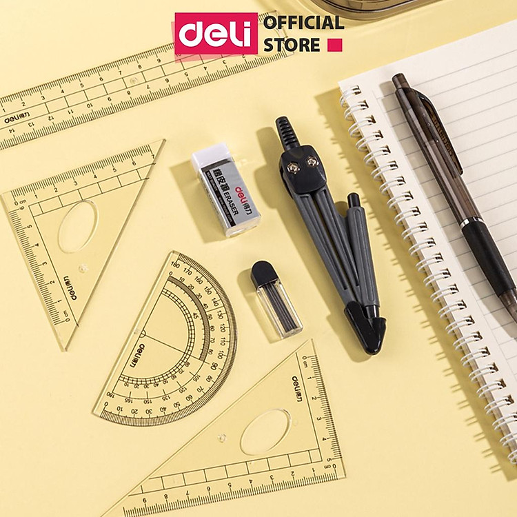 Bộ Thước Kẻ Compa Deli (8 món)