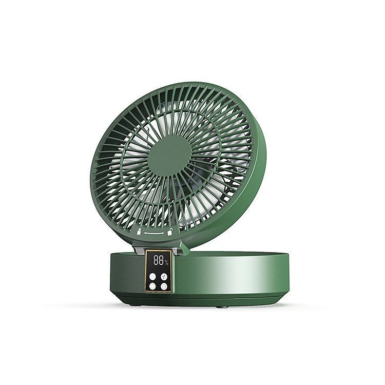 Quạt tích điện DELADEP QDB07 để bàn hoặc treo tường xoay 120°, có điều khiển, điều chỉnh đa góc, có thể gấp gọn, 5 cánh 3 mức gió siêu mát - Hàng nhập khẩu
