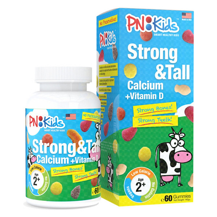 Kẹo gummies PN Kids Strong & Tall, chắc xương tăng chiều cao (60 viên)