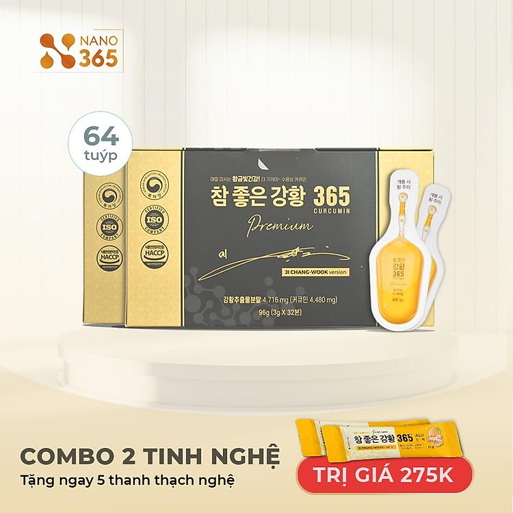 2 hộp tinh nghệ Nano 365 Premium 32 tuýp/hộp