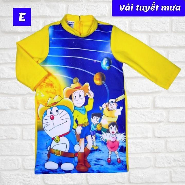 (Hot) Áo dài bé trai hình siêu nhân - Mcqeen - Doremon từ 10-41kg. Áo dài cách tân chất liệu vải tuyết mưa - Hương Nhiên