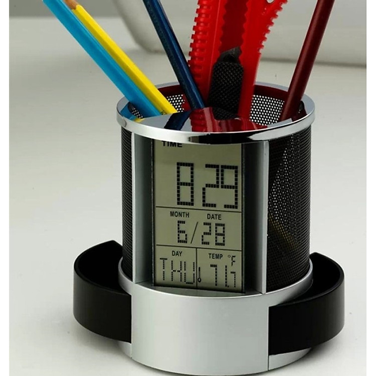 Hộp Đựng Bút Có Đồng Hồ, Lịch Kỹ Thuật Số - Ảnh 7