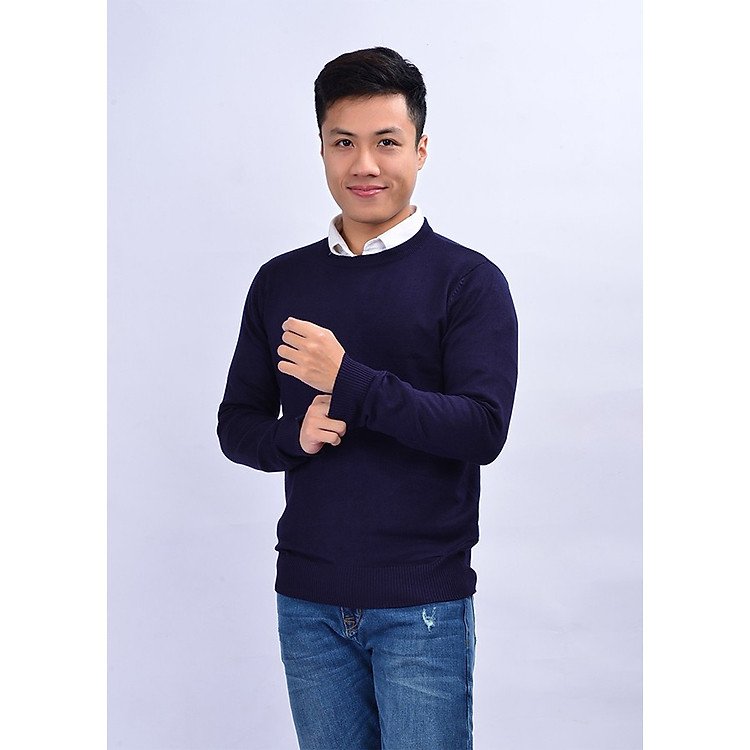 Áo len nam cổ tim, một màu - N826